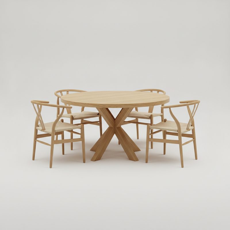 Eettafel Eik + 4 stoelen